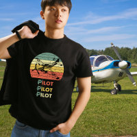 Piloto Retro Vintage Pôr do Sol e Aviação Aeronáut