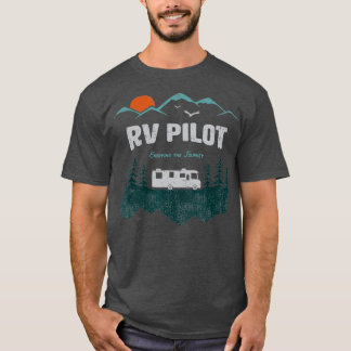Camiseta Piloto RV Camping Shirt Viagem Vacing Motorhome