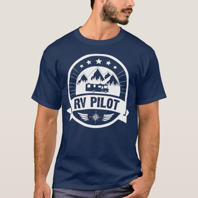 Camiseta Piloto RV Funny Motorhome Viagem para Homens (Frente)