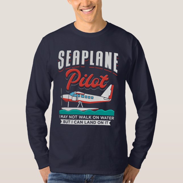 Camiseta Piloto Seaplane I Can Land on Water (Frente)