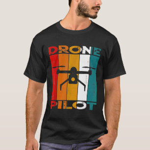 Camiseta Piloto Vintage Drone Retro Quadcopter