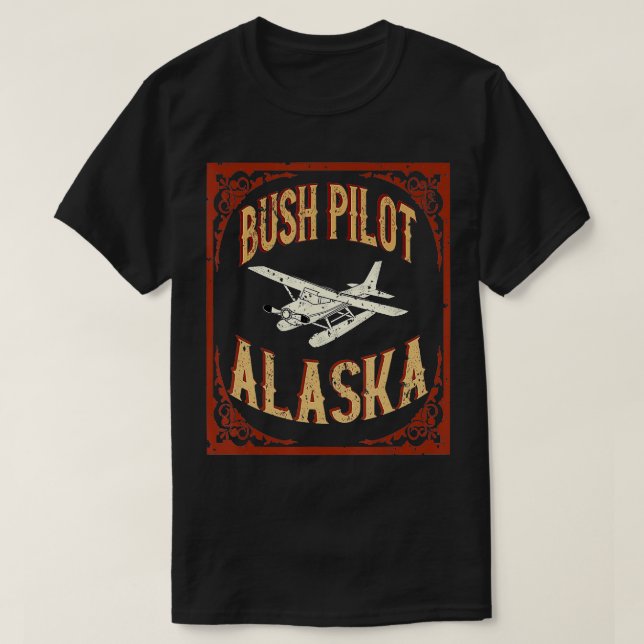 Camiseta Piloto Vintage Wilderness do legal Alaska Bush (Frente do Design)