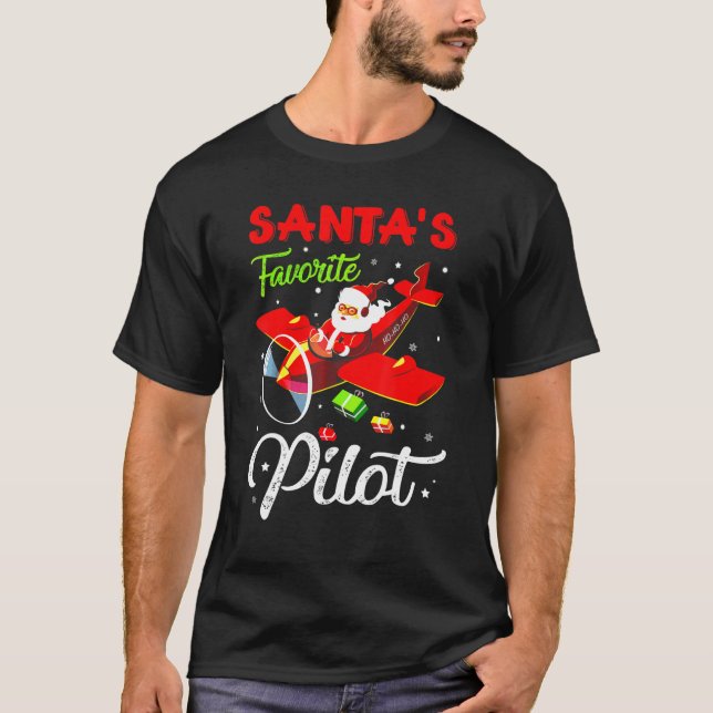 Camiseta Piloto Voador de Natal Santa Claus (Frente)