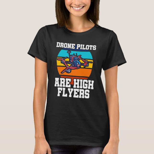Camiseta Pilotos De Drone São Quadros Voadores De Alto Vent (Frente)