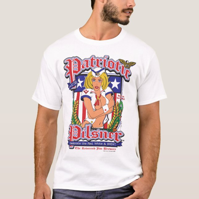 Camiseta Pilsner Patriótico dos EUA (Frente)