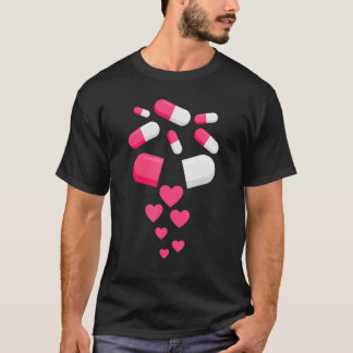Camiseta Pílulas Cardíaco Dia de os namorados Coração Farma