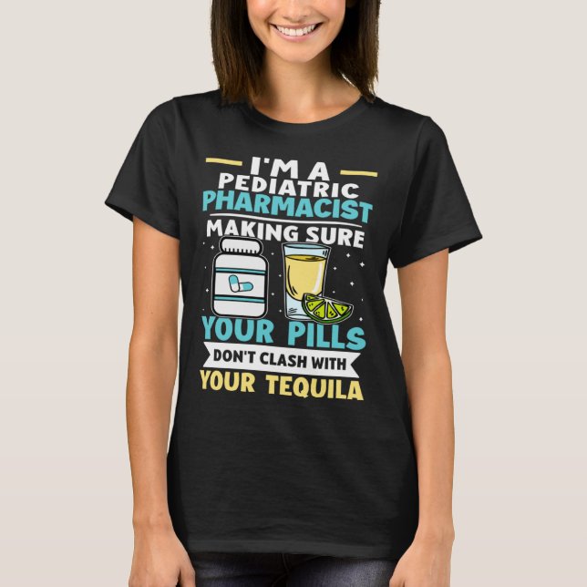 Camiseta Pílulas Farmacêuticas Pediátricas Não Contato com  (Frente)