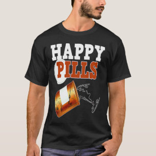 Camiseta Pílulas Felizes Para Um Pescador E Cana De Pescar