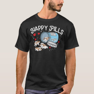 Camiseta Pílulas Felizes Shiu Tzu Pula Cão Animal Pet