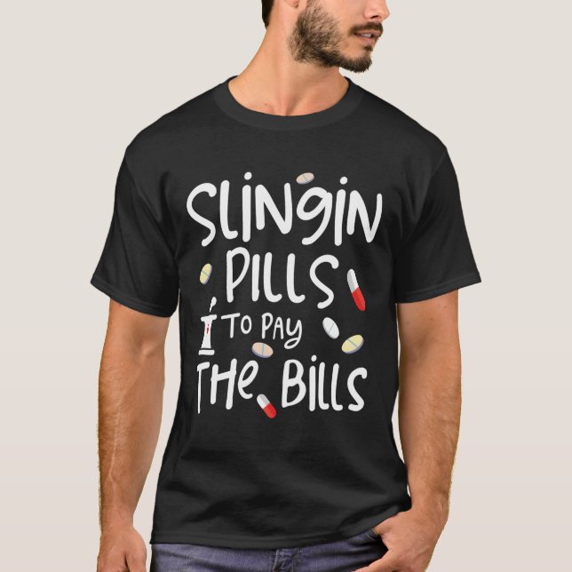 Camiseta Pílulas Para Pagar As Contas Frio Engraçado P (Frente)