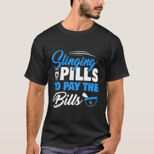 Camiseta Pílulas Para Pagar Títulos Farmacêutica Engraçada