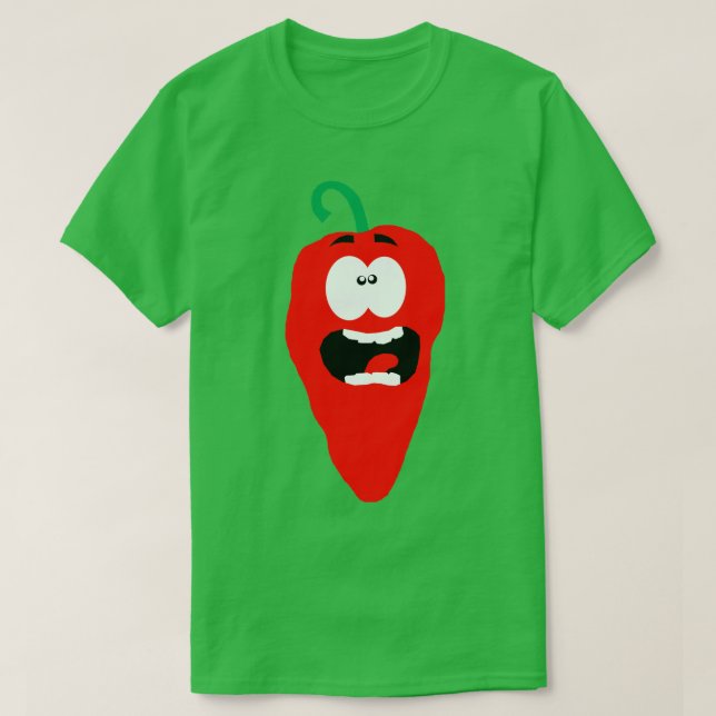 Camiseta Pimenta de pimentão encarnado gritando (Frente do Design)