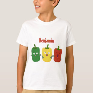 Camiseta Pimenta-de-sino-branco, capsicum trio cantando car