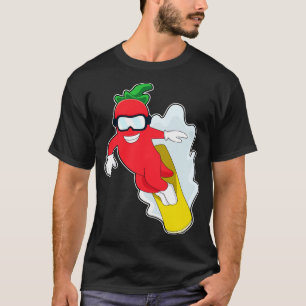 Camiseta Pimenta em Snowboard com Snowboard
