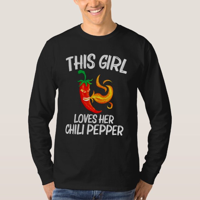 Camiseta Pimenta Engraçada Para Meninas Crianças Vermelhas  (Frente)