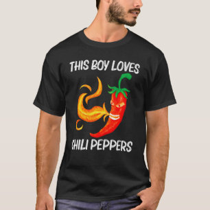 Camiseta Pimenta Engraçada Para Rapazes Crianças Chamas Ver