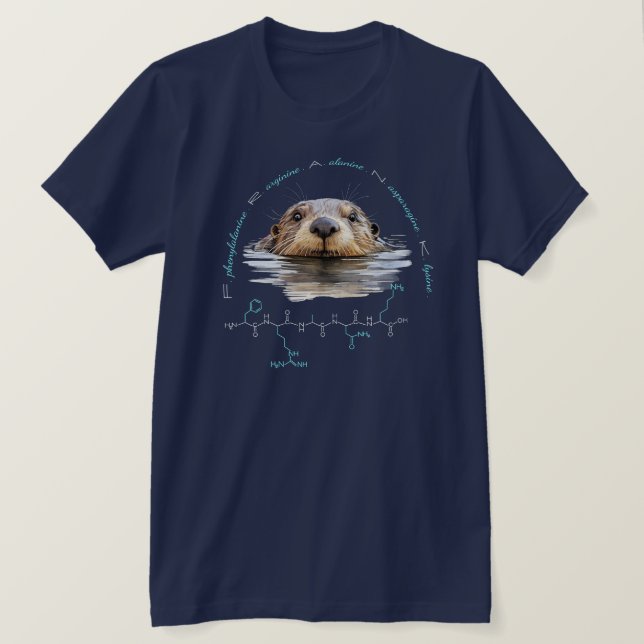Camiseta Pimenta FRANK, Otter 2 com texto personalizado, es (Frente do Design)