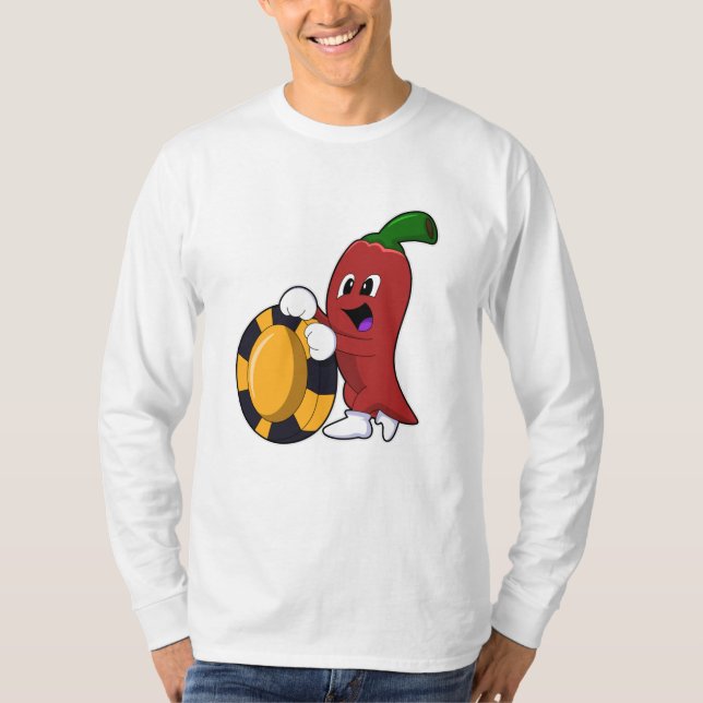 Camiseta Pimenta no Poker com batatas fritas (Frente)