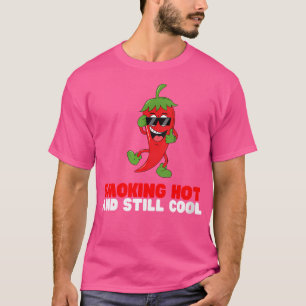 Camiseta Pimenta Picante De Chili Engraçada Fumando Quente 