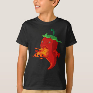 Camiseta pimenta-pimenta-de-pimenta-quente vermelha com cha