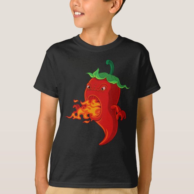 Camiseta pimenta-pimenta-de-pimenta-quente vermelha com cha (Frente)