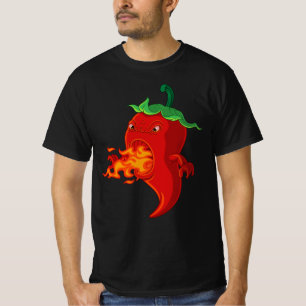 Camiseta pimenta-pimenta-de-pimenta-quente vermelha com cha