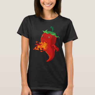 Camiseta pimenta-pimenta-de-pimenta-quente vermelha com cha