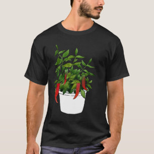 Camiseta Pimenta Planta Pimentões Fruta Chili Vermelha Pica