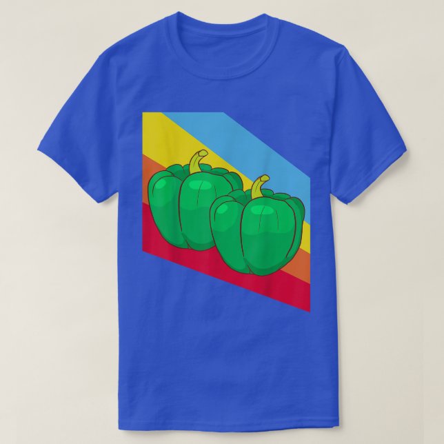 Camiseta Pimenta Verde Paprika Vegetais Vegan Vegetariano T (Frente do Design)