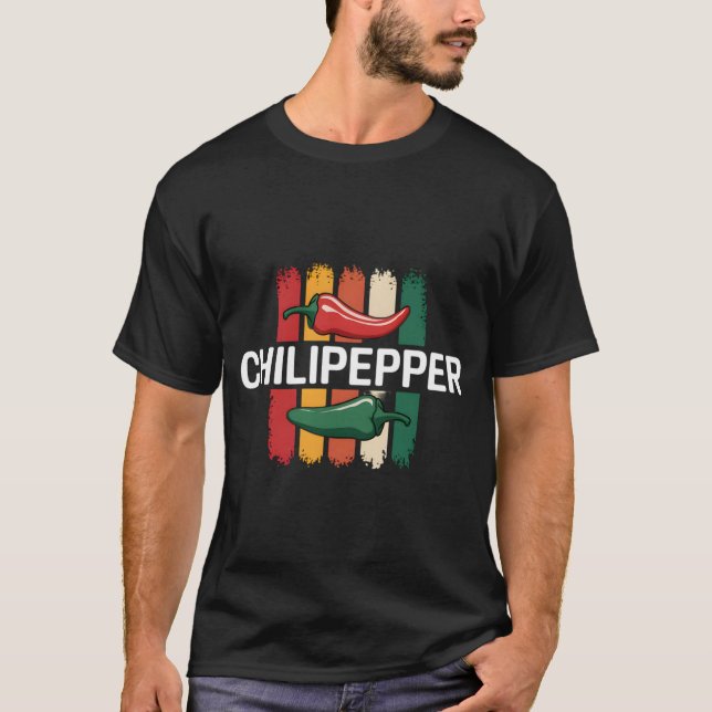Camiseta Pimento-Pepper Retro Vibe (Frente)