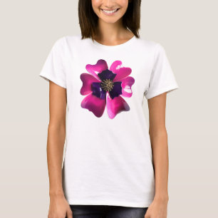 Camiseta Pin de moda com flores púrpura dos 60 anos
