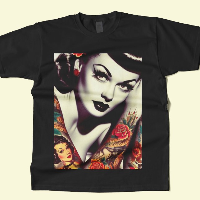 Camiseta Pin-up do Glam Retro (Criador carregado)
