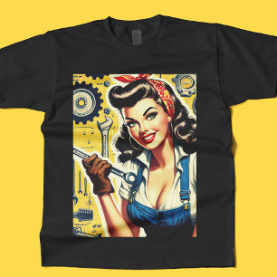 Camiseta Pin-up Mecânico Vintage