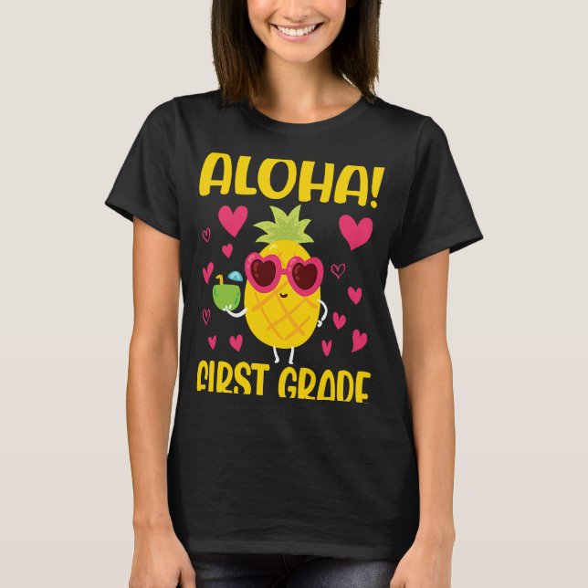 Camiseta Pinapple Student Happy Back To School Day Aloha Fi (Frente)