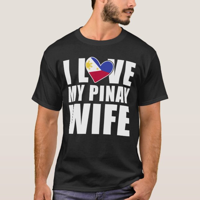 Camiseta Pinay Wife Filipinas ama marido orgulhoso (Frente)