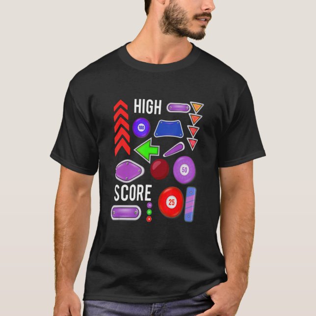 Camiseta Pinball de alta pontuação (Frente)