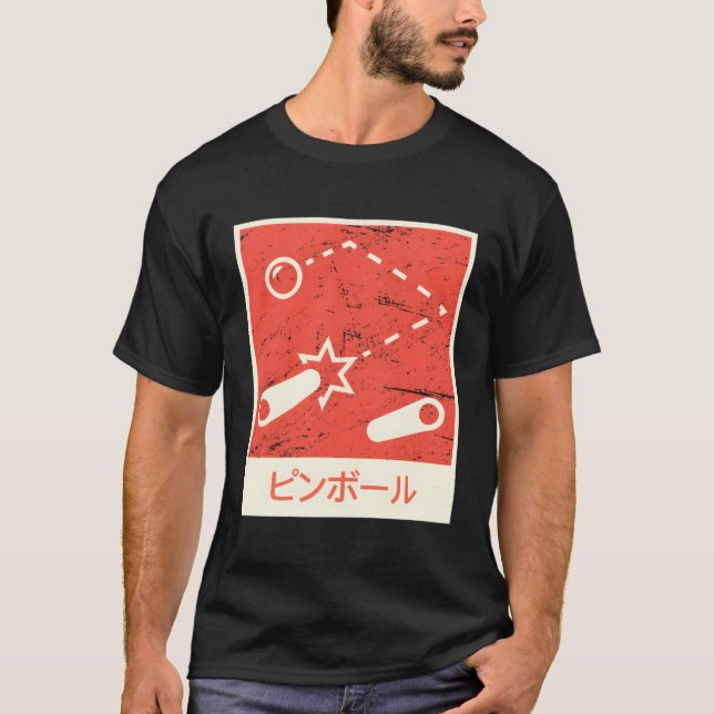 Camiseta Pinball japonês coletando pinbal clássico (Frente)