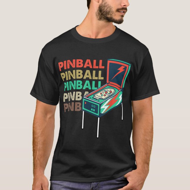 Camiseta Pinball Retro Máquina de Pinball Pinball Pinball P (Frente)