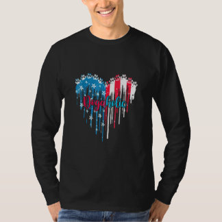 Camiseta Pinças De Cão Arte Dogaholic-American Bandeira Par