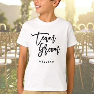 Camiseta Pincel Chic Tendência Preto Script Equipe Groom