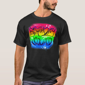 Camiseta Pincel de Esquadrão de Aniversário de Festa de ani