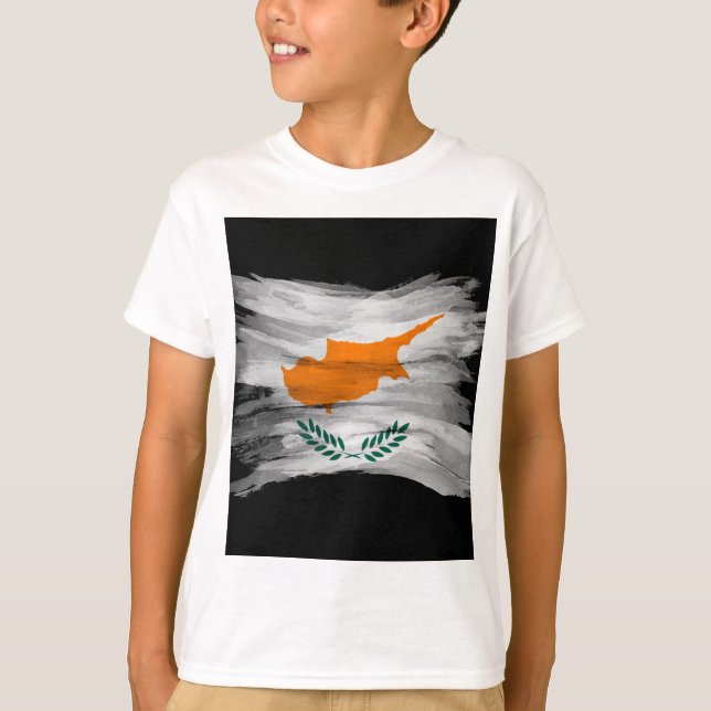Camiseta Pincel de pavilhão cipriota, pavilhão nacional (Frente)