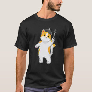 Camiseta Pincel de Pintor de Gato