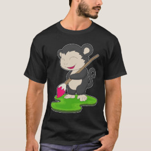 Camiseta Pincel de Pintor de Macaco Pintura