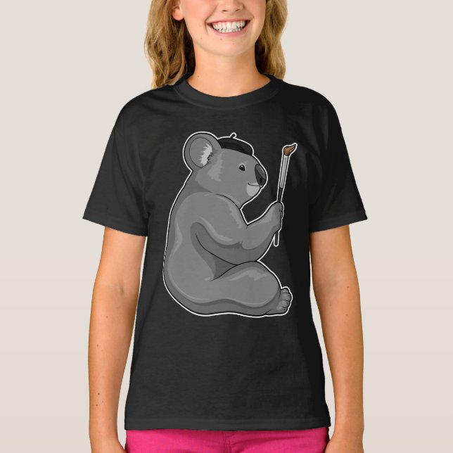 Camiseta Pincel de pintura de Koala (Frente)