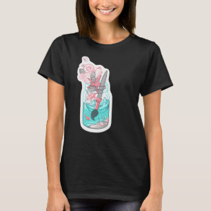 Camiseta Pincel de pintura de oceano fofo em jarro de Mason
