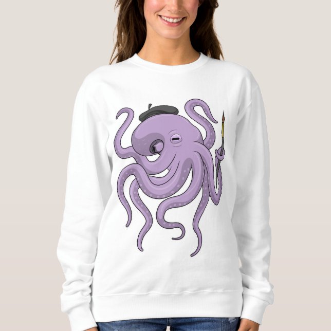 Camiseta Pincel de Pintura de Octopus (Frente)
