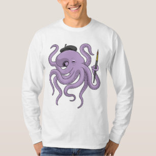 Camiseta Pincel de Pintura de Octopus