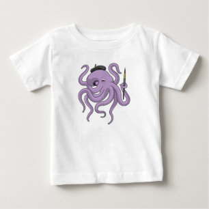 Camiseta Pincel de Pintura de Octopus