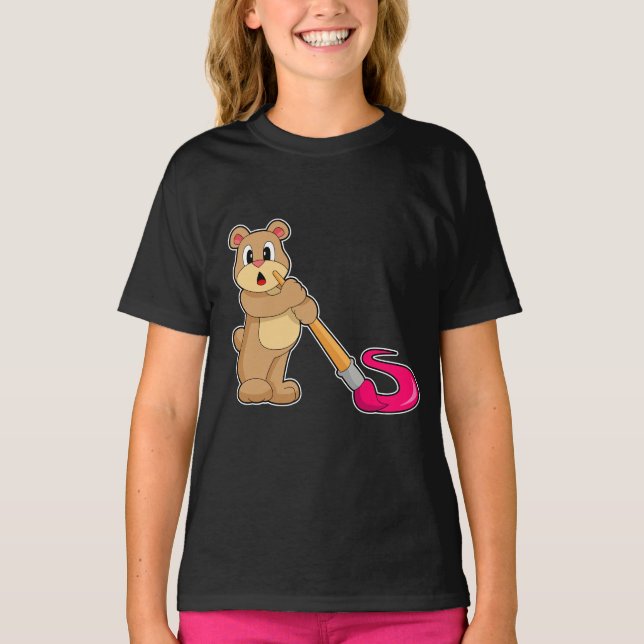 Camiseta Pincel de pintura de Urso (Frente)